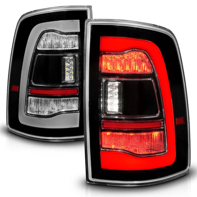 Anzo USA Dodge Ram 1500 (2010-2018) / Ram 2500/3500 (2010-2018) LED Tail Lights Black Clear Lens w/ Sequential Signal (For All Models) (ANZ311469)