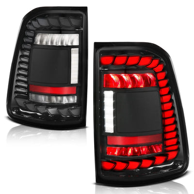 Anzo USA Dodge Ram 1500 (2019-2024) Full LED Tail Lights Black Clear Lens w/ Sequential Signal (For Factory LED Models Only, Does Not Fit TRX Models) (ANZ311481A)