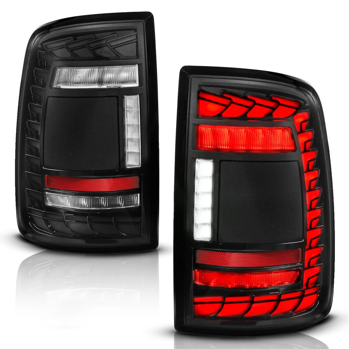 Anzo USA Dodge Ram 2500/3500 (2019-2024) Full LED Sequential Tail Lights Black Clear Lens (Fits All Models) (ANZ311482A)