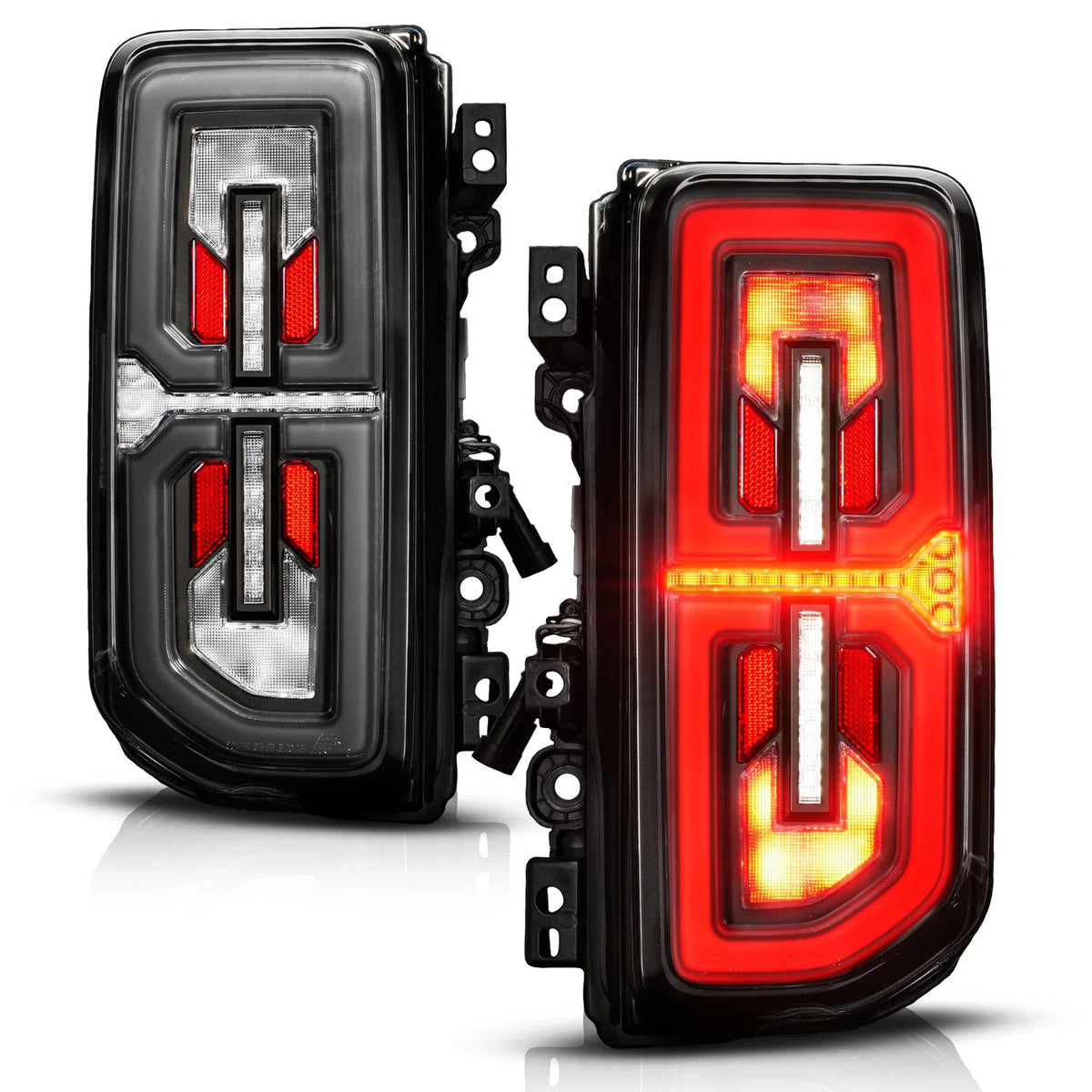 Anzo USA Ford Bronco (2021-2026) Black Full LED Tail Lights w/ Clear Lens & Sequential Signal LED Bar, LED Turn Signal, LED Brake, LED Parking, and LED Reverse (ANZ311490X)