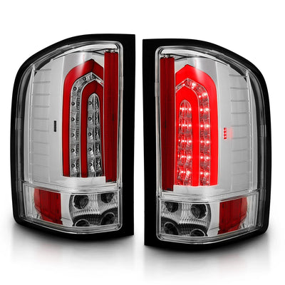 Anzo USA Chevrolet Silverado 1500 (2007-2013) / 2500HD/3500HD (2007-2014) / Chrome Housing Clear Lens LED Tail Lights (ANZ321341)
