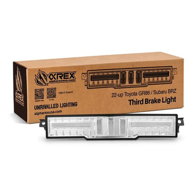 AlphaRex Toyota GR86 / Subaru BRZ (2021-2026) NOVA-Series Prismatic LED Fourth Brake Light Chrome Housing with Clear Lens (BTBL-T821-C) (ARX220060)