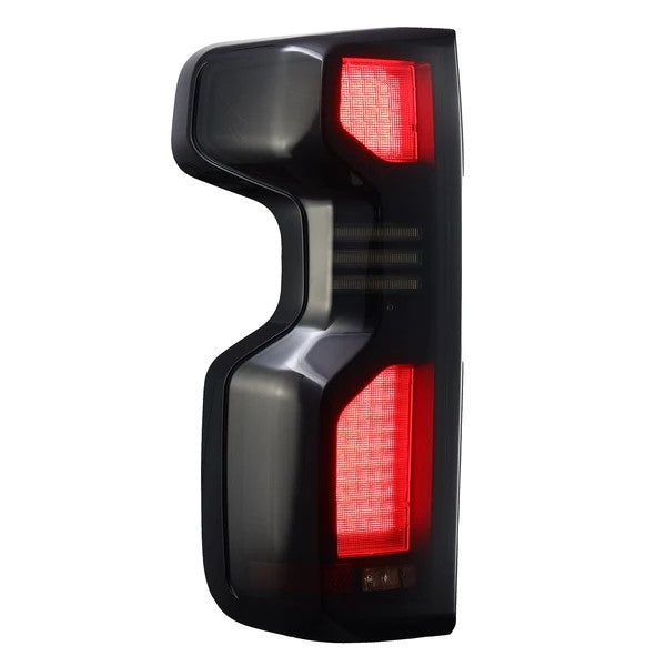 Alpharex Chevrolet Silverado 1500 (2019-2026) / 2500HD/3500HD (2020-2026) LUXX-Series LED Tail Lights Black Smoke (RTL-CL19-SA-YW-BS-TM) (ARX620058)