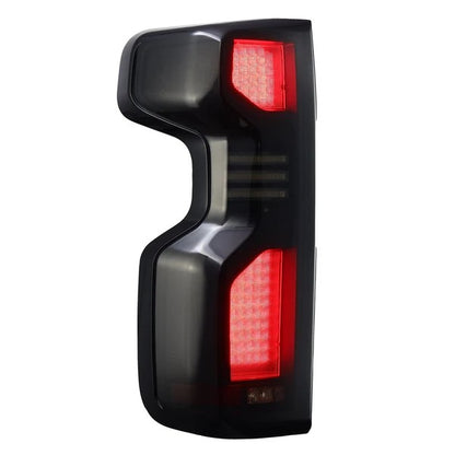 Alpharex Chevrolet Silverado 1500 (2019-2026) / 2500HD/3500HD (2020-2026) LUXX-Series LED Tail Lights Black Smoke (RTL-CL19-SA-YW-BS-TM) (ARX620058)