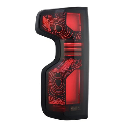 Alpharex Chevrolet Silverado 1500 (2019-2026) / 2500HD/3500HD (2020-2026) LUXX-Series LED Tail Lights Black Smoke (RTL-CL19-SA-YW-BS-TM) (ARX620058)