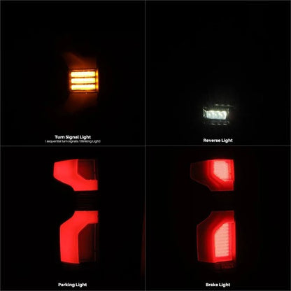 Alpharex Chevrolet Silverado 1500 (2019–2026) / 2500HD/3500HD (2019–2023) and (2024–2026) / LUXX-Series LED tail lights Jet Black Housing / Smoked Lens (ARX620068)