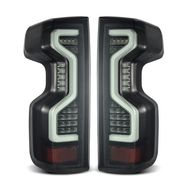 Alpharex Chevrolet Silverado 2500HD/3500HD (2019–2023) PRO-Series LED tail lights Jet Black Housing / Smoked Lens (ARX620070)