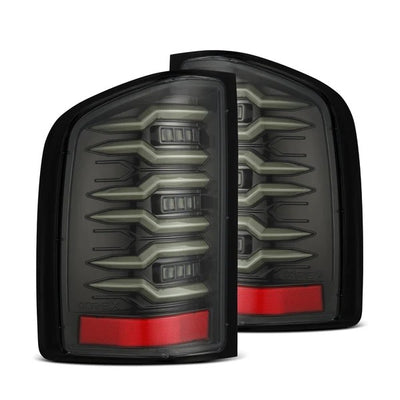 Alpharex Chevrolet Silverado 1500 (2007-2013) / 2500HD-3500HD (2007-2014) / LUXX-Series Alpha-Black LED Tail Lights Fits (ARX620090)