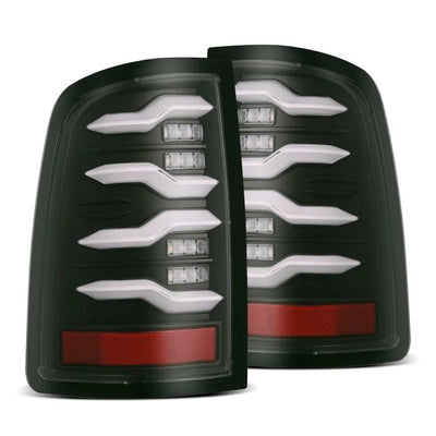 Alpharex Dodge Ram 1500 (2009–2018) / 2500/3500 (2010-2018) / 1500 Classic (2019-2024) LUXX-Series LED Tail Lights Black Housing / Smoked Lens. (ARX640004)