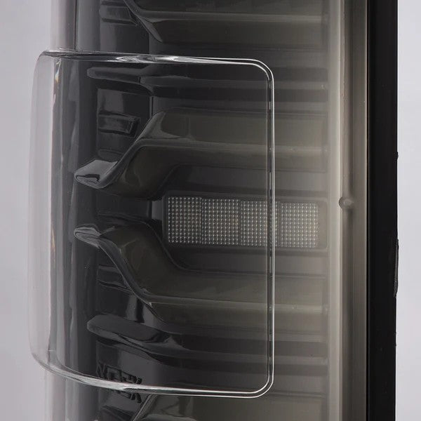Alpharex Dodge Ram 1500 (2019-2024) LUXX-series LED tail lights Alpha-Black With Clear Lens and switchable LED tubes (MPN: RTL-DR19-SA-YS-LB) (ARX640030)