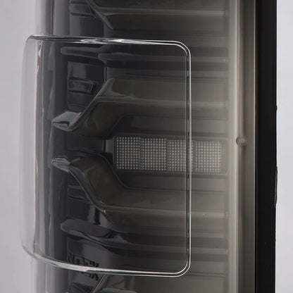 Alpharex Dodge Ram 1500 (2019-2024) LUXX-series LED tail lights Alpha-Black With Clear Lens and switchable LED tubes (MPN: RTL-DR19-SA-YS-LB) (ARX640030)
