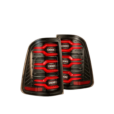 Alpharex Dodge Ram 1500 (2025-2026)  LUXX-Series LED tail lights / Black Housing With Red Tubes (MPN: RTL-DR25-SA-RR-LBS) (ARX640052)