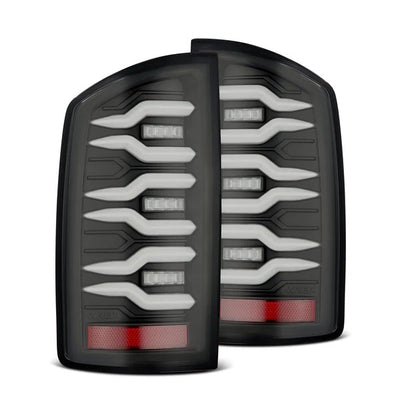 AlphaRex Dodge Ram 1500 (2007-2009) / 2500/3500 (2007-2009) / Black LUXX-Series LED Tail Lights Fits (ARX641040)