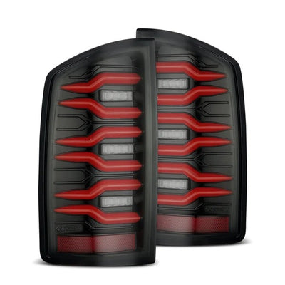 AlphaRex Dodge Ram 1500 / 2500/3500 (2007-2009) / LUXX-Series Black LED Tail Lights Fits (ARX641060)