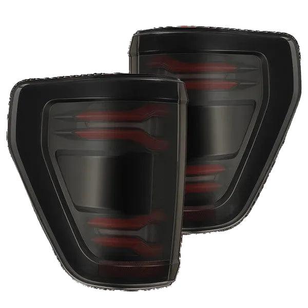 Alpharex Ford F150 (2021-2023) (with BLIS) LUXX-Series LED Tail Lights Black-Red Housing with Clear Lens (RTL-FF21-G2-SA-RR-LBS) (ARX653050)