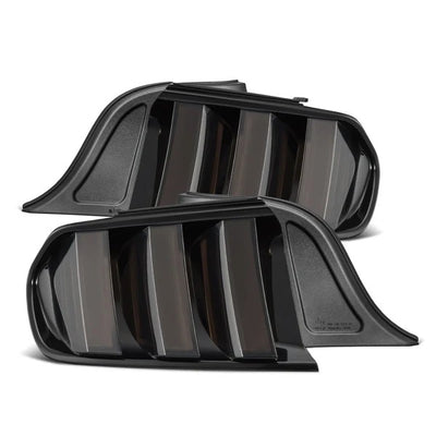 Alpharex Ford Mustang (2015-2023) NOVA-Series Prismatic LED Tail Lights Alpha-Black Housing with Clear Lens (BTL-FM15-SA-YW-LBS) (ARX655010)