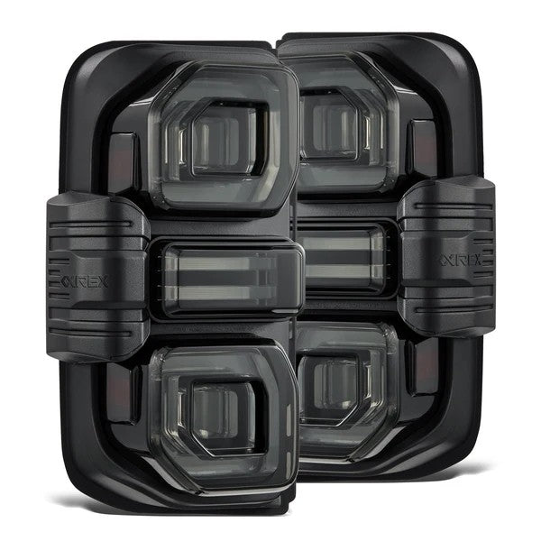 Alpharex Ford Bronco (2021-2026) NOVA-Series Prismatic LED Tail Lights Black Smoke Housing with Clear Lens (RTL-FB21-SA-YW-BS) (ARX659020)