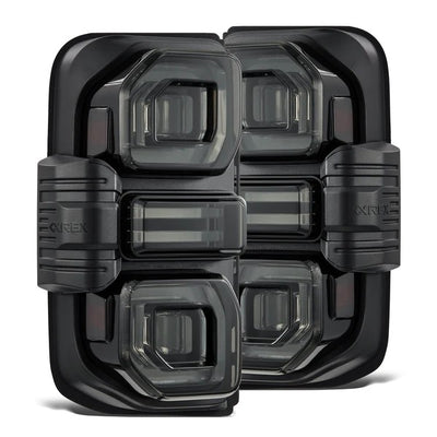 Alpharex Ford Bronco (2021-2026) NOVA-Series Prismatic LED Tail Lights Black Smoke Housing with Clear Lens (RTL-FB21-SA-YW-BS) (ARX659020)