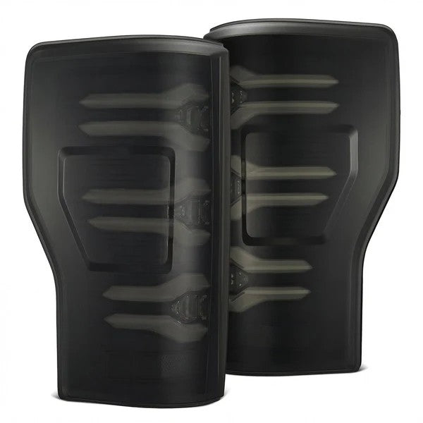 Alpharex Ford F-250/F-350/F-450/F-550 (2017-2022) Super Duty LUXX-Series LED Tail Lights Black Smoke Housing with Clear Lens (RTL-FD17-SA-YW-BS) (ARX659091)