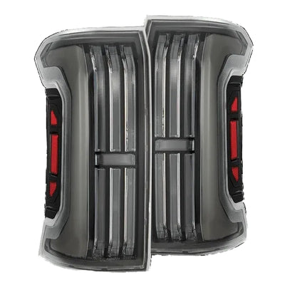 Toyota Tacoma (2024-2026) NOVA-Series Prismatic LED Tail Lights Black Housing with Red Tubes and Clear Lens (RTL-TT24-SA-YS-LB) (ARX679020)