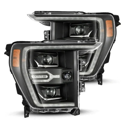 Alpharex Ford F150 (2021-2023) / Raptor (2021-2023) LUXX-Series LED Projector Headlights Black Housing Clear Lens (AHL-FF21-G2-PL-SA-B) (ARX880139)