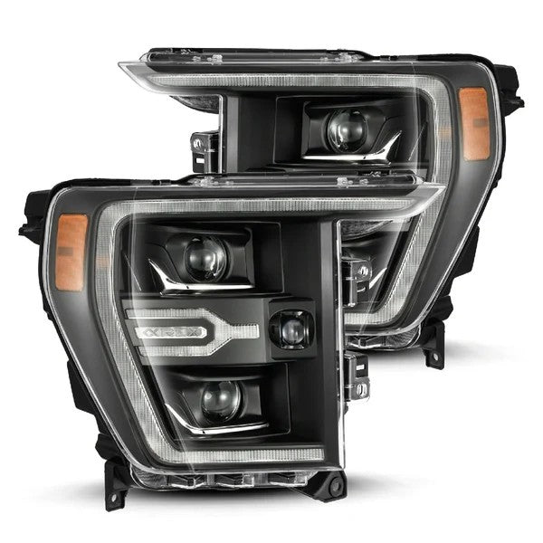 Alpharex Ford F150 (2021-2023) / Raptor (2021-2023) LUXX-Series LED Projector Headlights Black Housing Clear Lens (AHL-FF21-G2-PL-SA-B) (ARX880139)