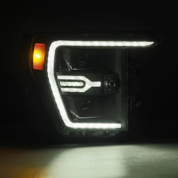 Alpharex Ford F150 (2021-2023) / Raptor (2021-2023) LUXX-Series LED Projector Headlights Black Housing Clear Lens (AHL-FF21-G2-PL-SA-B) (ARX880139)