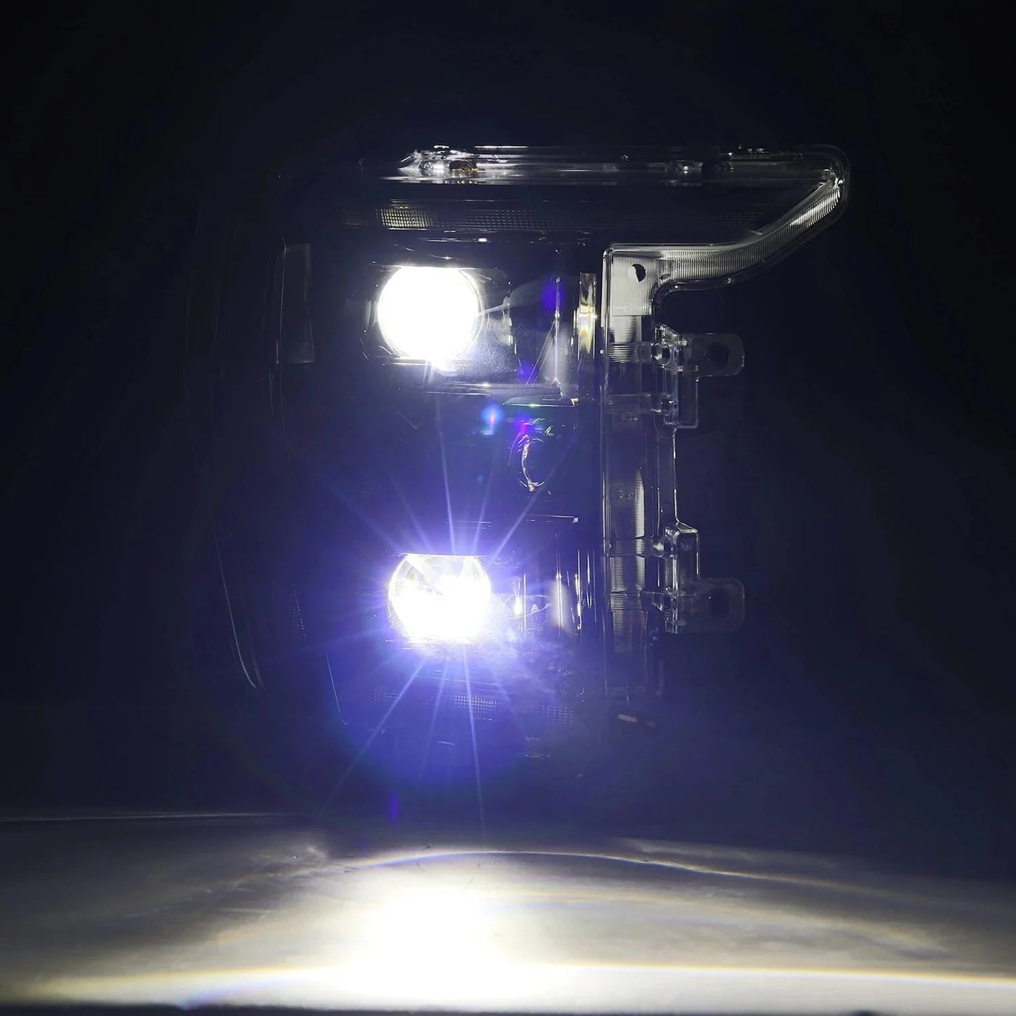 AlphaRex LUXX-Series Alpha-Black LED Projector Headlights w/ Activation Light, Switchback DRL & Sequential Signal for 2021-2023 Ford F-150 / Raptor (AHL-FF21-G2-PL-SA-FLB)