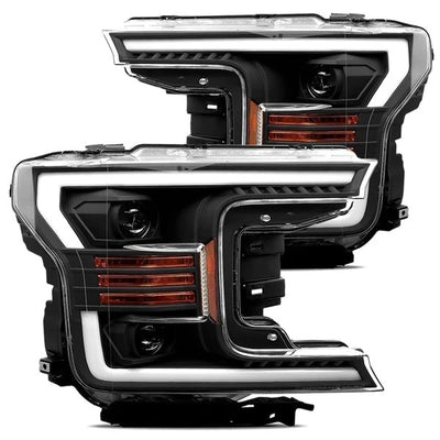 Alpharex Ford F150 (2018-2020) LUXX-Series LED Projector Headlights Black Housing / Clear Lens (MPN: AHL-FF18-PL-SA-B) (ARX880176)