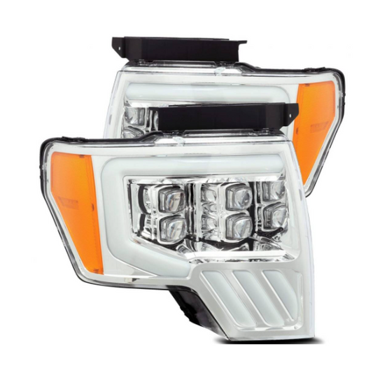 AlphaRex Ford F-150 2009-2014 NOVA-Series LED Chrome Plank Style Projector Headlights – SKU ARX880191