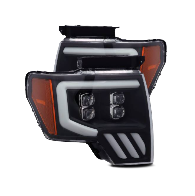 AlphaRex Ford F-150 2009-2014 NOVA-Series LED Matte Black Plank Style Projector Headlights – SKU ARX880192