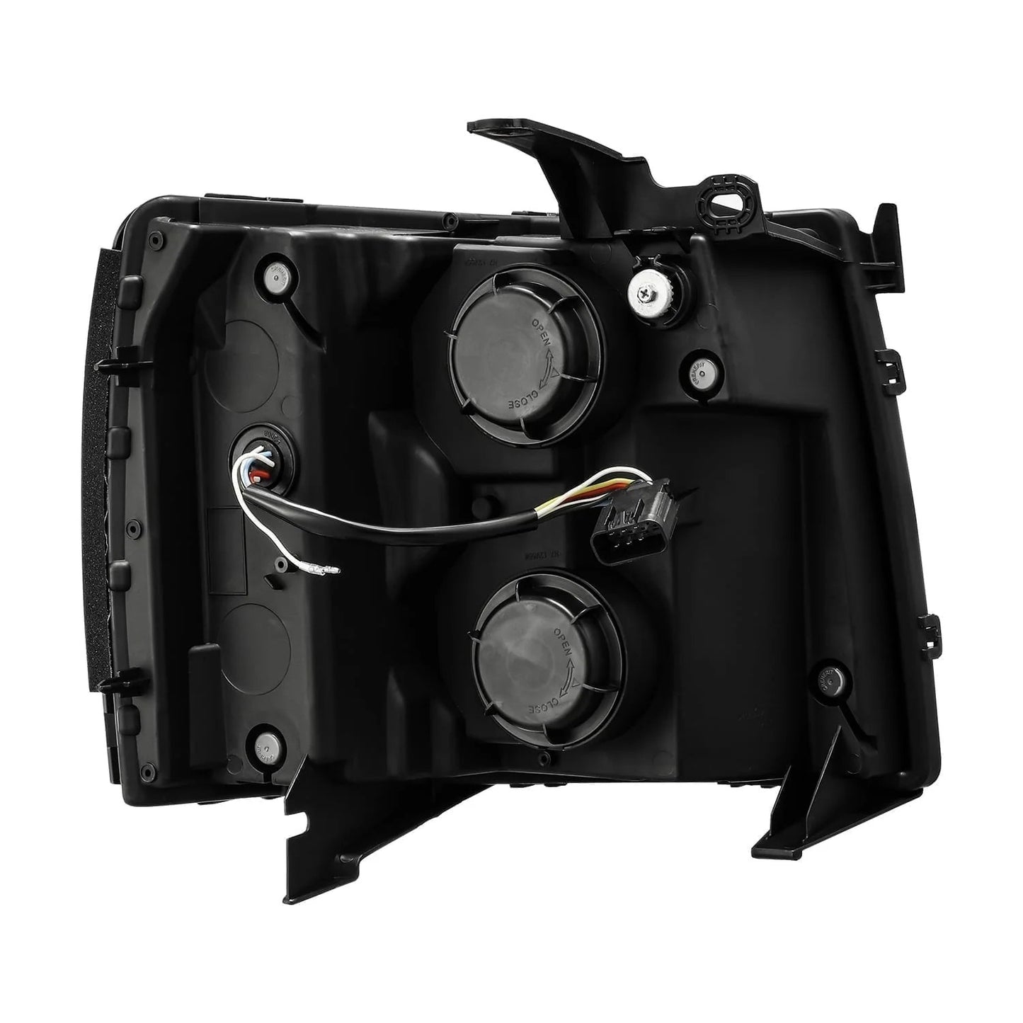 AlphaRex Chrome Plank Style Halogen Projector Headlights w/ Activation Light & Sequential Signal for 2007-2014 Chevrolet Silverado 1500/2500HD/3500HD (SKU ARX880204 / AXHL-CL07-PPTS-C-A)