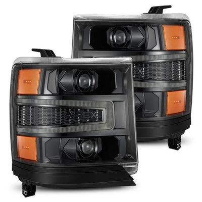 AlphaRex Chevrolet Silverado 1500 (2016-2018) LUXX-Series LED Projector Headlights Chrome w Activation Light Sequential Signal and DRL (ARX880233)
