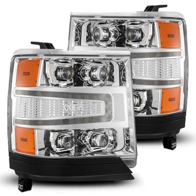 AlphaRex Chevrolet Silverado 1500 (2016-2018) NOVA-series LED Projector Headlights Chrome w Activation Light Sequential Signal and DRL (ARX880238)