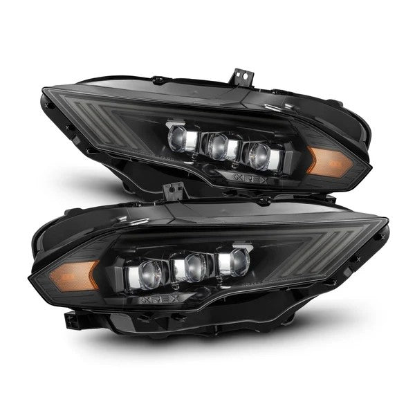Alpharex Ford Mustang (2018-2023) NOVA-Series LED Projector Headlights Alpha-Black Housing with Clear Lens (AHL-FM18-N-FLB) (ARX880257)