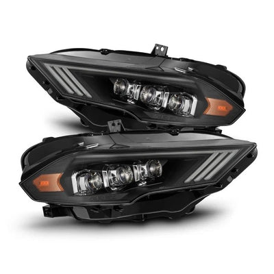 Alpharex Ford Mustang (2018-2023) NOVA-Series LED Projector Headlights Alpha-Black Housing with Clear Lens (AHL-FM18-N-B) (ARX880258)