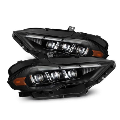 Alpharex Ford Mustang (2018-2023) MK II NOVA-Series LED Projector Headlights Alpha-Black Housing with Clear Lens (AHL-FM18-G2-N-B) (ARX880264)