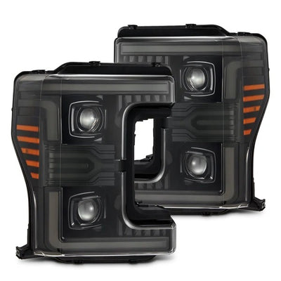 Alpharex Ford F-250/F-350/F-450/F-550 Super Duty (2017-2019) MKII LUXX-series Headlights LED Alpha-Black Housing / Clear Lens (MPN: AHL-FD18-G2-PL-SA-FLB) (ARX880322)