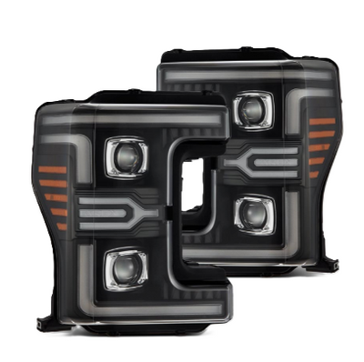 AlphaRex Ford F-250 F-350 Super Duty 2017-2019 LUXX-Series LED Black Projector Headlights – SKU ARX880323