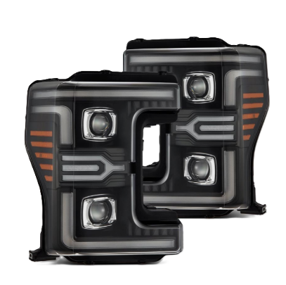 AlphaRex Ford F-250 F-350 Super Duty 2017-2019 LUXX-Series LED Black Projector Headlights – SKU ARX880323