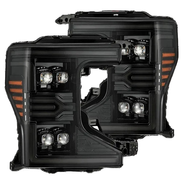 Alpharex Ford F-250/F-350/F-450/F-550 Super Duty (2020-2022) NOVA-Series LED Projector Headlights Alpha-Black Housing with Clear Lens (AHL-FD20-N-FLB) (ARX880340)