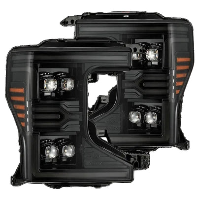 Alpharex Ford F-250/F-350/F-450/F-550 Super Duty (2020-2022) NOVA-Series LED Projector Headlights Alpha-Black Housing with Clear Lens (AHL-FD20-N-FLB) (ARX880340)
