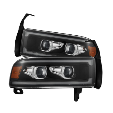 AlphaRex Alpha-Black LED Projector Headlights with Activation Light, Sequential Turn Signals, and DRL — SKU: ARX880353