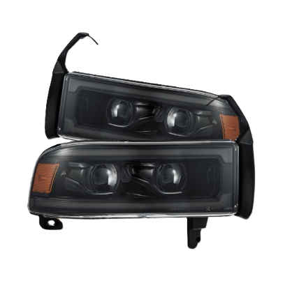 AlphaRex Dodge Ram 2009-2018 LED Projector Headlights Alpha-Black Sequential DRL – SKU ARX880355
