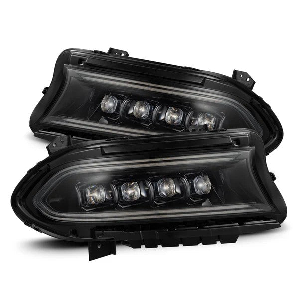 AlphaRex Dodge Ram Charger (2015–2023), NOVA-Series Halogen Projector Headlights Alpha-Black Housing / Clear Lens (ARX880500)