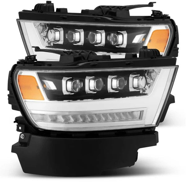 Alpharex Dodge Ram 1500 (2019–2024) NOVA-Series headlights Black MKII Housing / Clear Lens (MK II 2500 Style) excludes Classic, Limited Longhorn, Limited (ARX880517)
