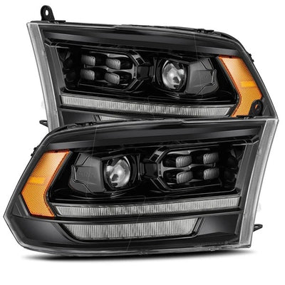 Alpharex Dodge Ram 1500 (2009–2018) / 2500/3500/4500/5500 (2010–2018) / 1500 Classic (2019–2024) PRO-Series headlights Alpha-Black Housing / Clear Lens (ARX880524)