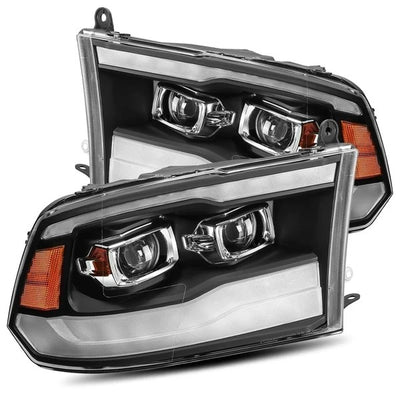 Alpharex Dodge Ram 1500 (2009–2018) / 2500/3500/4500/5500 (2010–2018) / 1500 Classic (2019–2024) LUXX-Series Alpha-Black headlights (ARX880539)