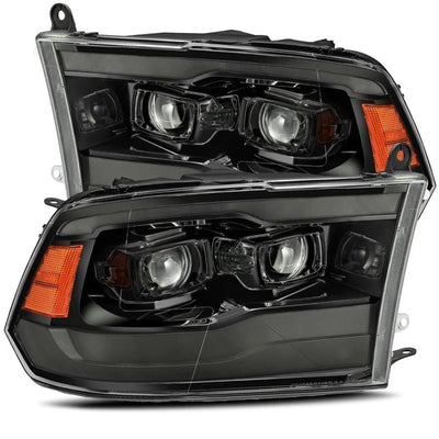 AlphaRex Dodge Ram 1500 (2009–2018) / 2500/3500/4500/5500 (2010–2018) / (2019–2024 Ram 1500 Classic) (2013–2018) LUXX-Series Jet Black headlights (ARX880540)