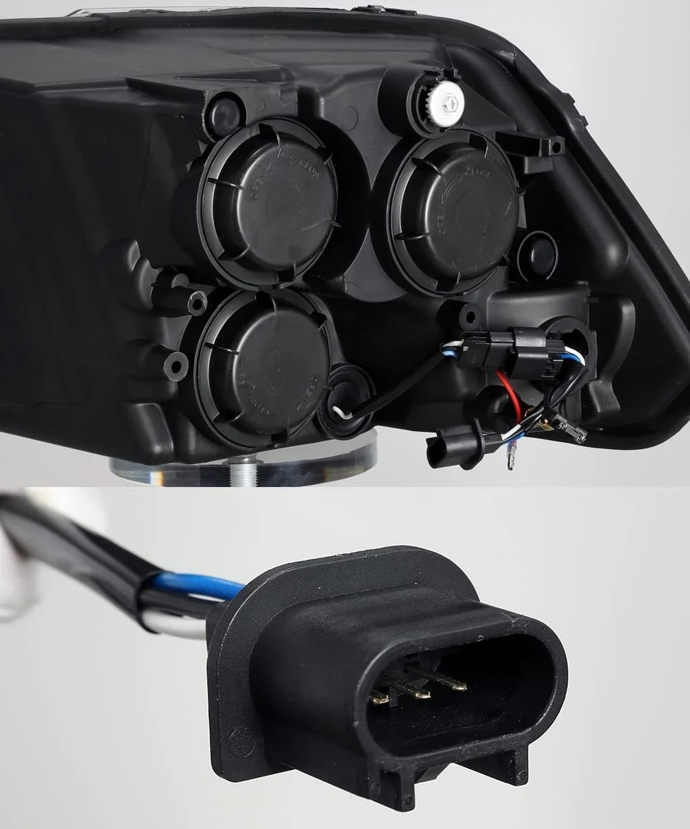 AlphaRex Alpha-Black Plank Style Halogen Projector Headlights w/ Sequential Signal DRL for 2009-2018 Ram 1500 & 2019-2024 Ram 1500 Classic (SKU ARX880542 / AHL-DR09-P-G3-SA-FLB)